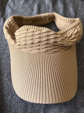 Knit Visor Sun Hat in Tan